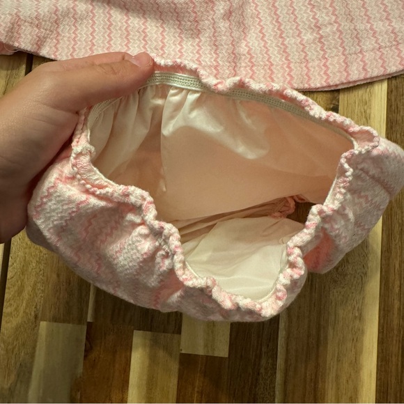 Vintage Carters Baby Girls Pink Chevron Bunny Dress and Bloomers Set 12 Months - Picture 8 of 9
